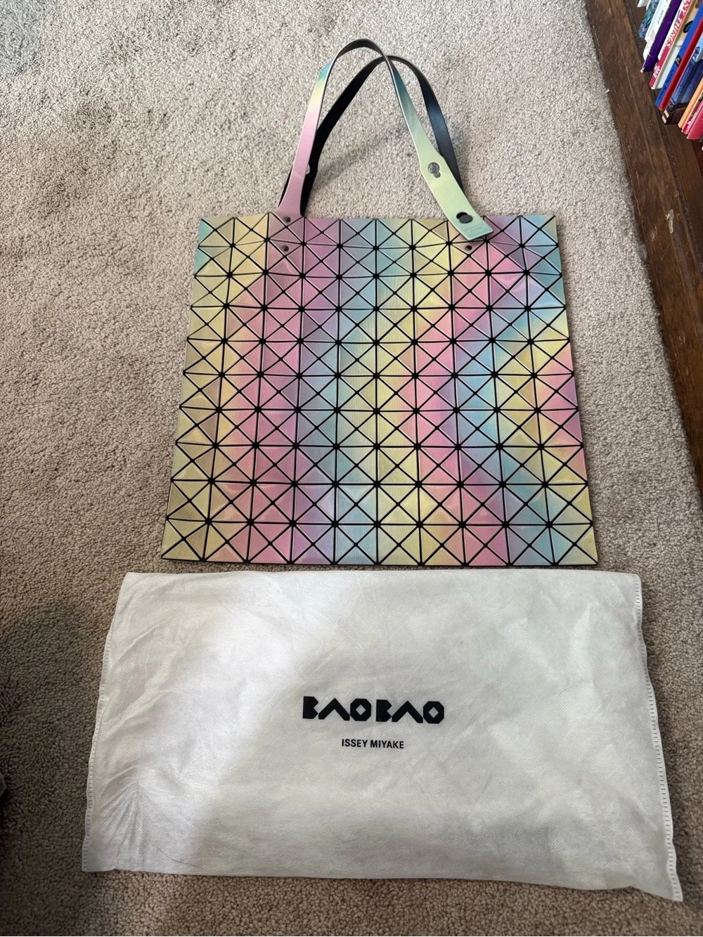 Issey Miyake Pastel Prism Tote in Pink, Yellow, Blue